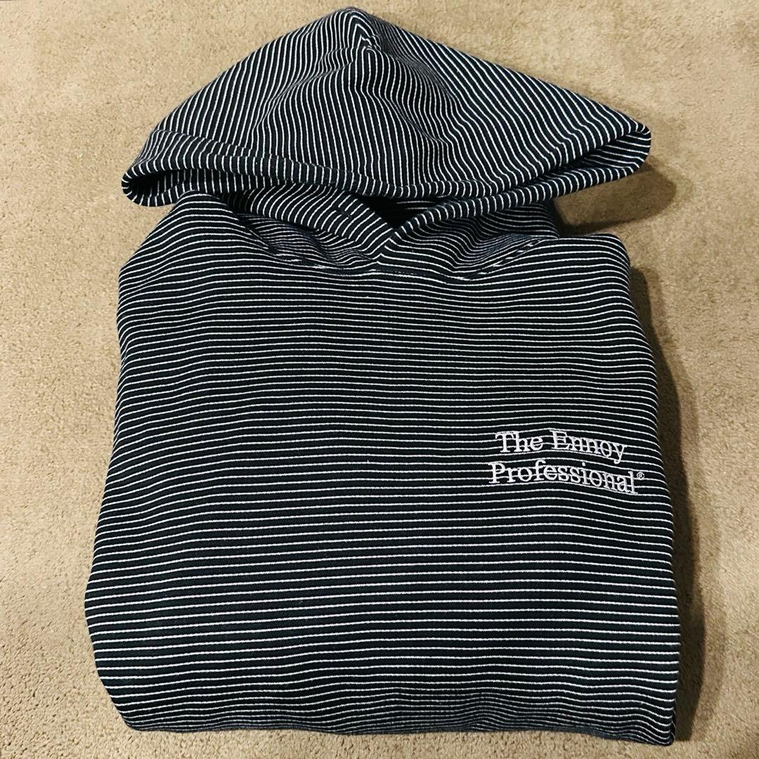 トップス ENNOY BORDER HOODIE SWEAT (BLACK) L