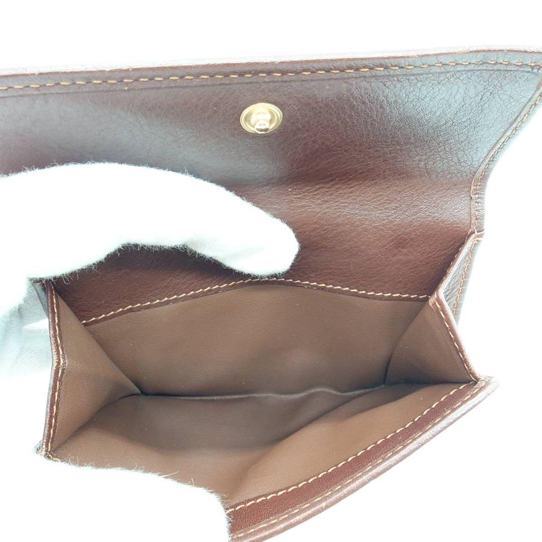 【美品】 セリーヌ 折り財布 トリオンフ マカダム柄 デニム レザー インディゴ