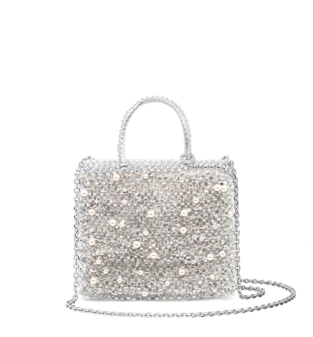 ❤︎　ANTEPRIMA ペルラ グリッター/スクエア スモール/シルバー