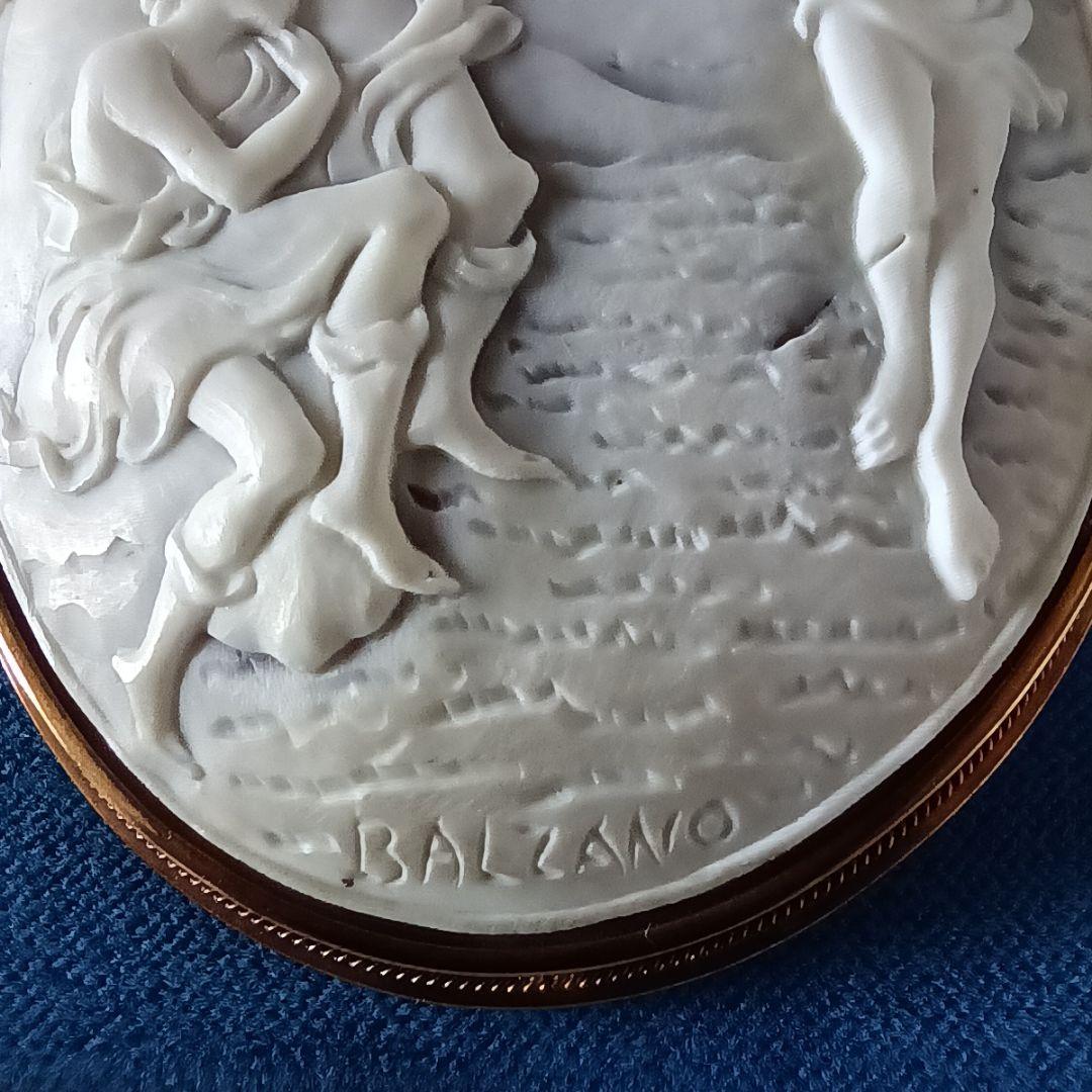 新品未使用 カメオ ペンダント ブローチ K18 鑑定済 マッシモ バルザーノ作