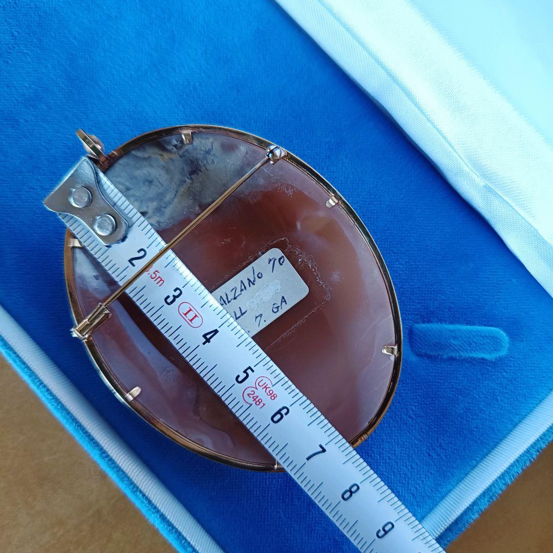 新品未使用 カメオ ペンダント ブローチ K18 鑑定済 マッシモ バルザーノ作