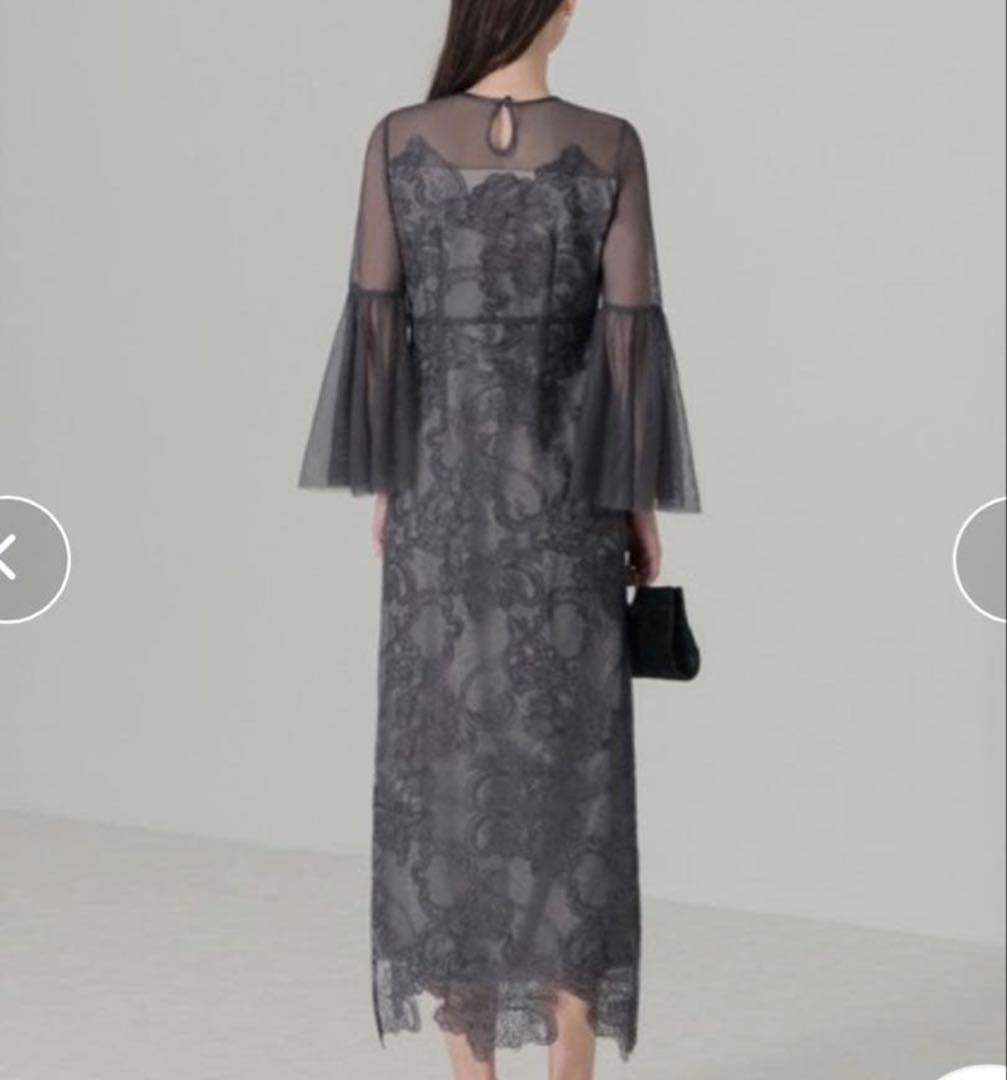 ほぼ新品❤️ Leja 異素材シアー刺繍レース プリーツ Iラインスカート S