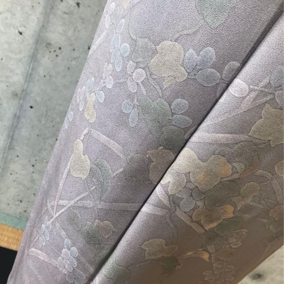 正絹　訪問着　蔓葉薄柄　袷　裄68