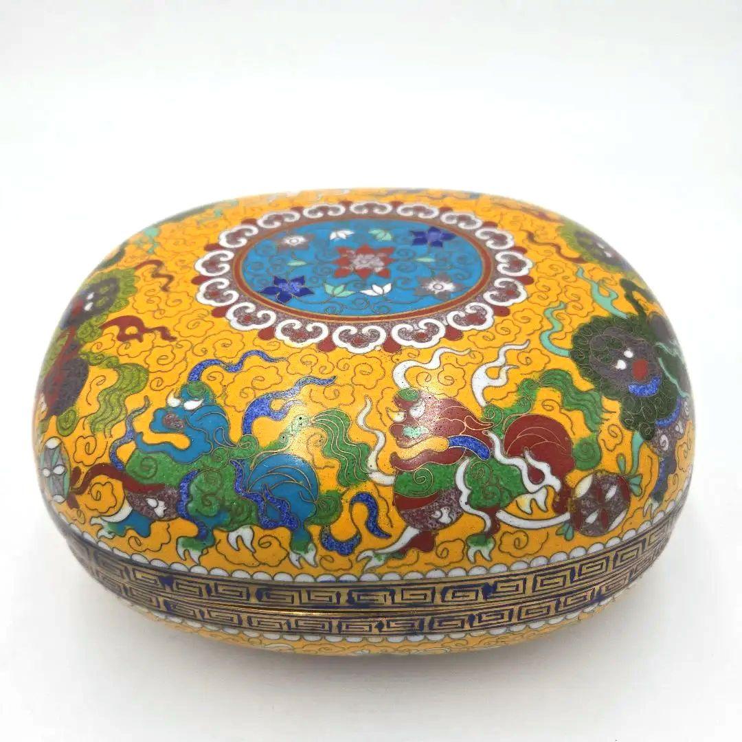 中国風 七宝焼 多色装飾 蓋付きボックス