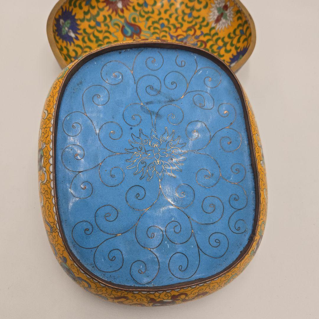 中国風 七宝焼 多色装飾 蓋付きボックス