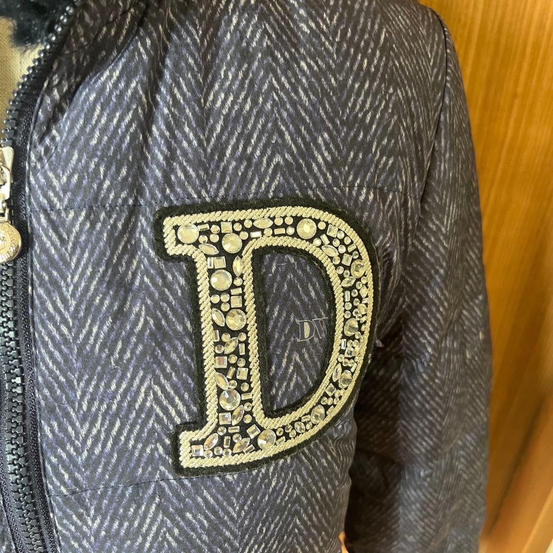 ダンスウィズドラゴン　ダウンジャケット レディース　ネイビー D刺繍