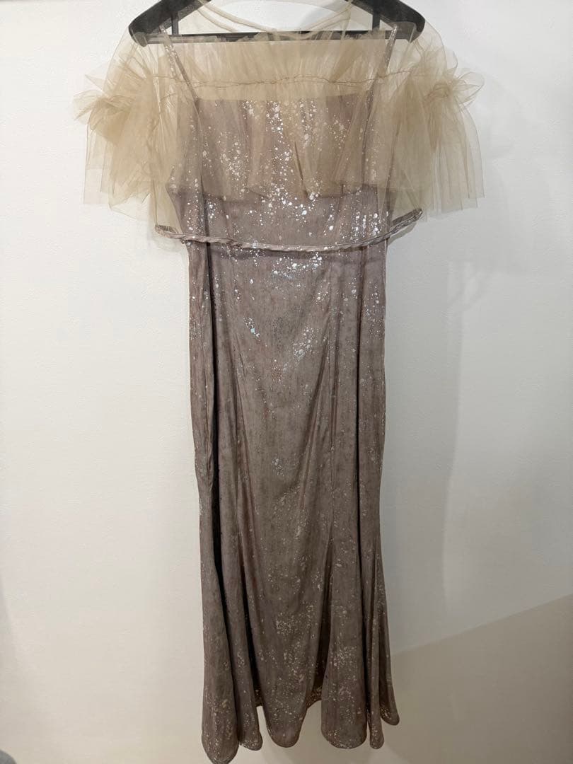 Leja チュールフリルボレロペイントマーメイドドレス　S