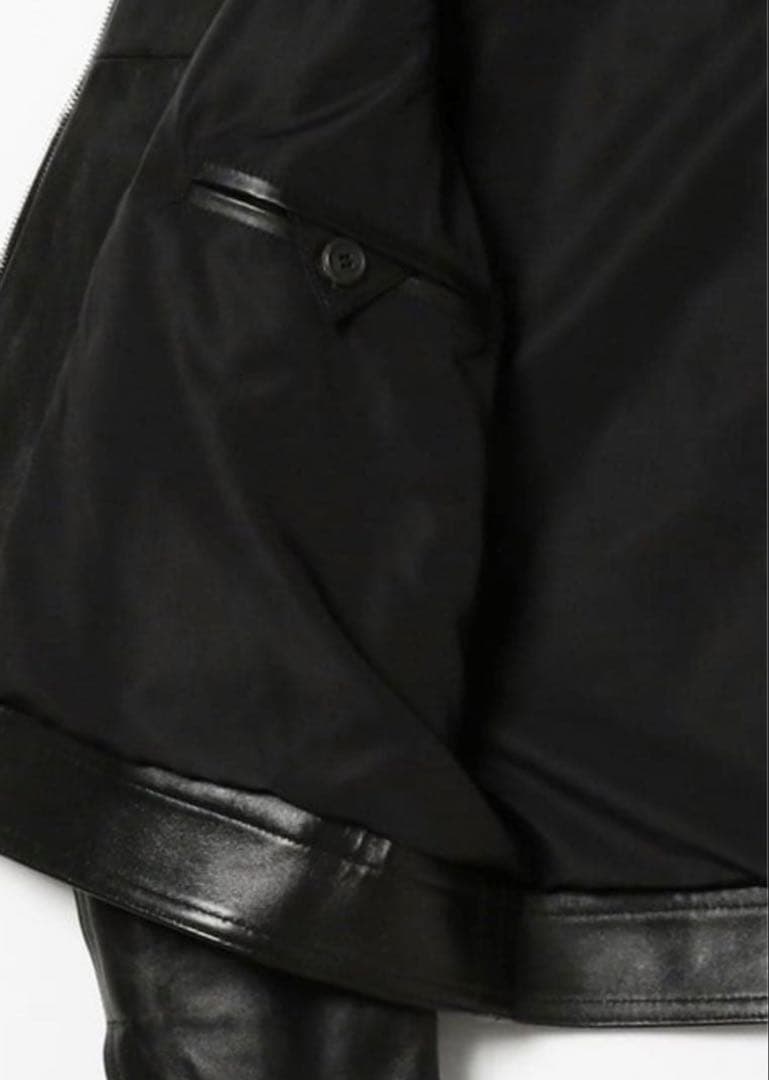 エンメティemmeti juri BEAMS別注 黒 レザーライダース 50