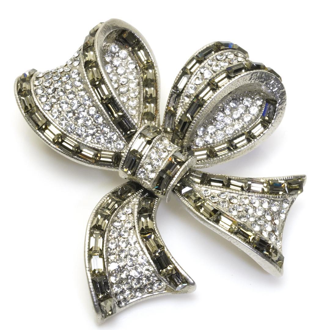 フォクシー リボン ラインストーン ブローチ ビーズ FOXEY