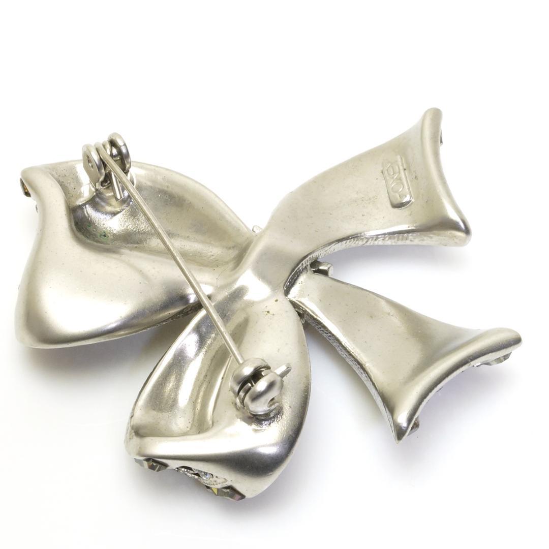 フォクシー リボン ラインストーン ブローチ ビーズ FOXEY