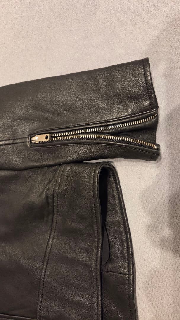 ブラックレザーシングルライダースジャケット　UNITED TOKYO