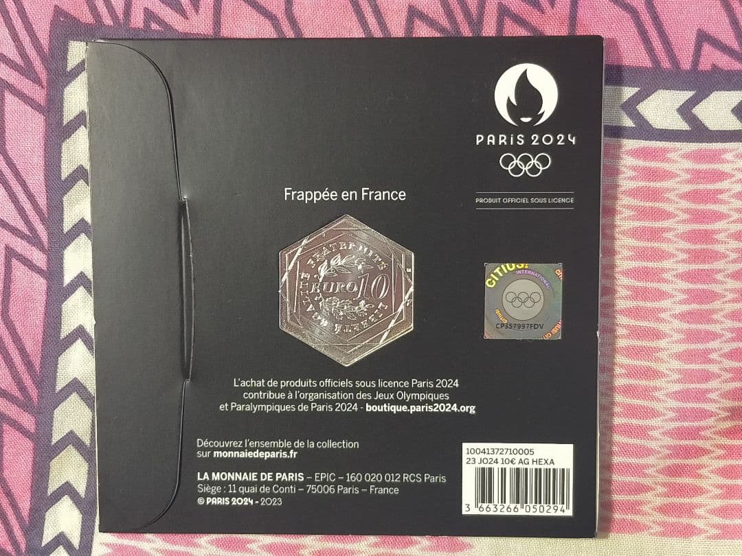 ☆仏⑤。フランス・パリ2024オリンピック大会「第3次発行」記念銀貨。