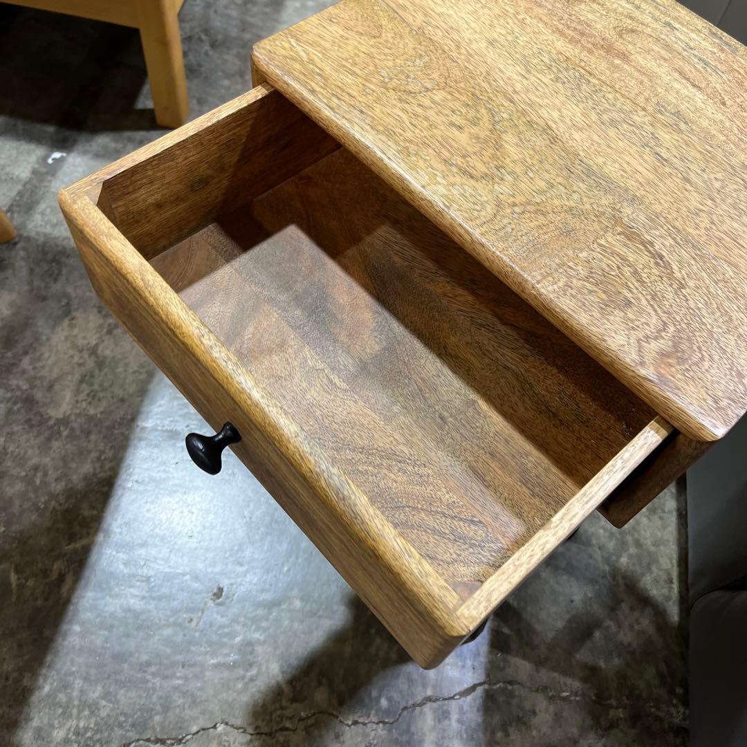 【ギャレットインテリア】◇サイドテーブル◇デザイナーズ◆マンゴー無垢×アイアン