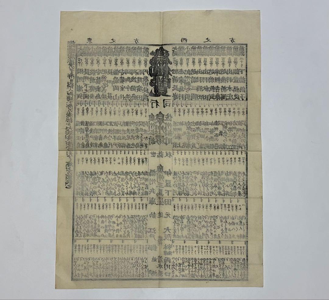 「諸国湊の里附」木版刷り番付 1枚|港番付 木版画 江戸時代