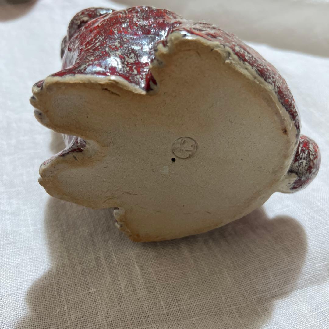 【美品】箕面焼　松田箕山作　干支　十二支　兎　卯　置物