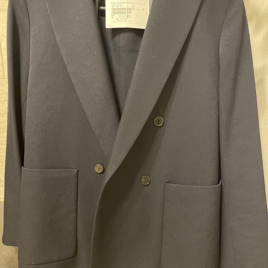 未使用級　定価66,000円　ネイビー ダブルスーツ ジャケット・パンツセット