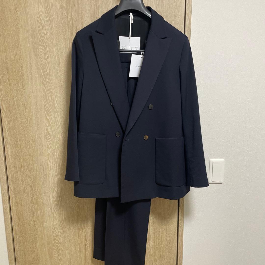 未使用級　定価66,000円　ネイビー ダブルスーツ ジャケット・パンツセット