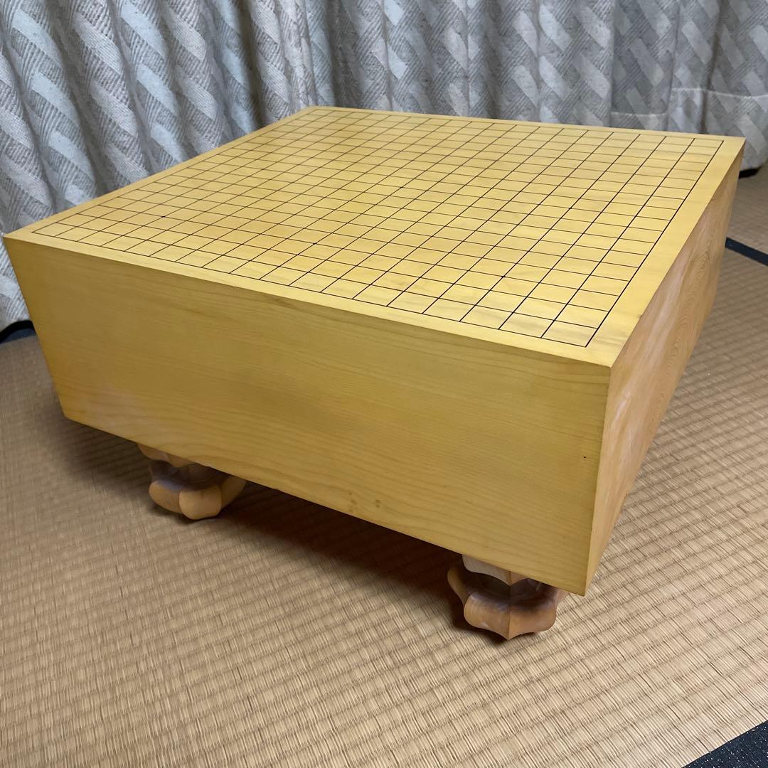 囲碁盤　脚付へそ有り　布カバーと桐箱付き