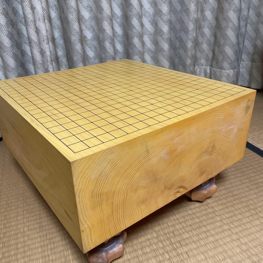 囲碁盤　脚付へそ有り　布カバーと桐箱付き
