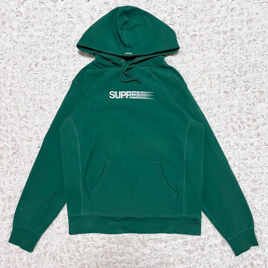 supreme シュプリーム　パーカー　モーションロゴ　完売品　グリーン　S