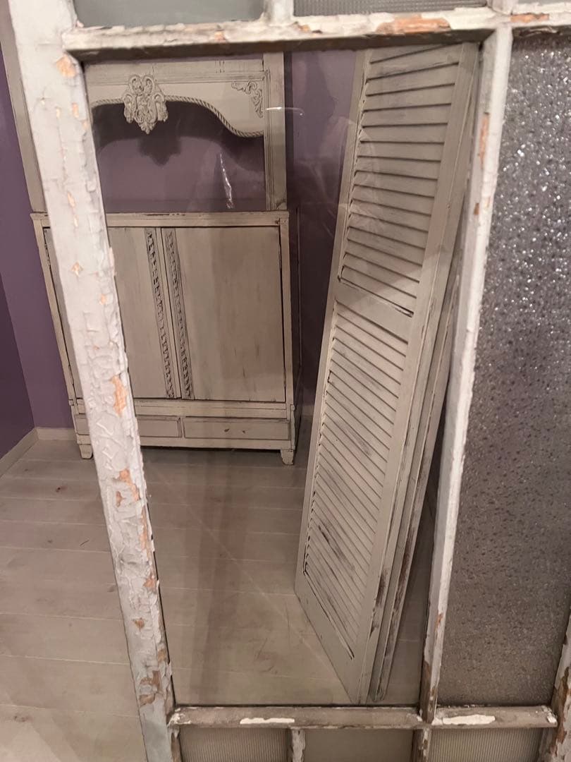 少し大きな古いガラス扉＊レトロ＊古道具