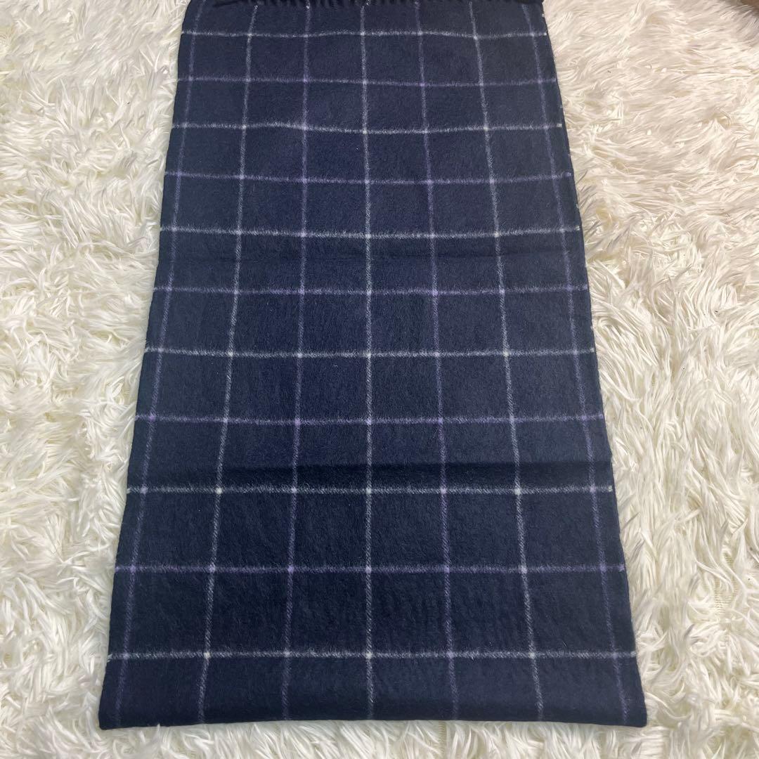 【美品】BURBERRY ネイビーチェック マフラー