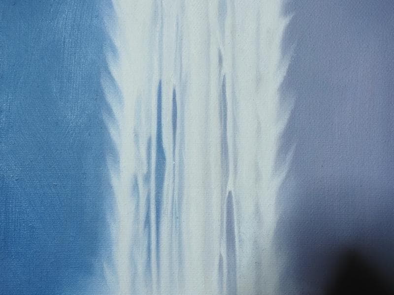 【値下げ】油絵　風景画　千住博　ウォーターフォール　F６号　額付き　手描き　肉筆