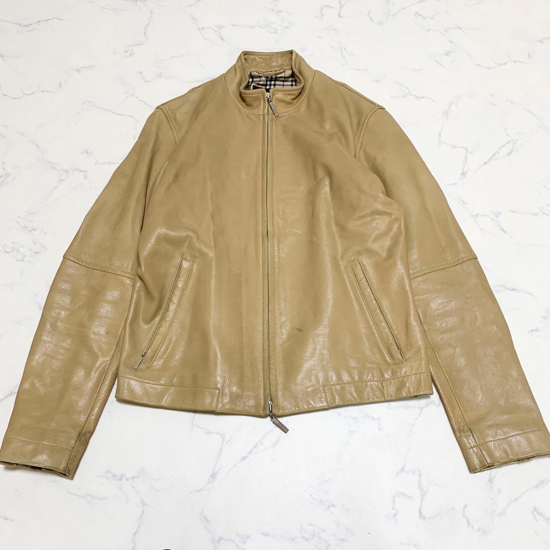 バーバリーブルーレーベル　シングルライダース　ノバチェック　メンズ