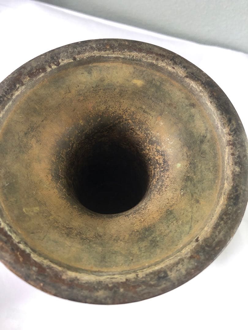 古董，籠尊，古铜製，時代物。