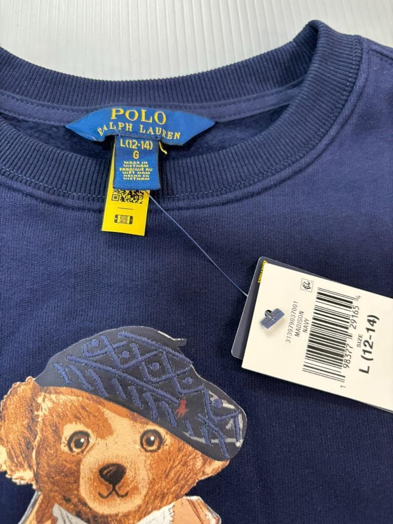 残り２枚新作新品ラルフローレン ポロベア トレーナーガールズL150