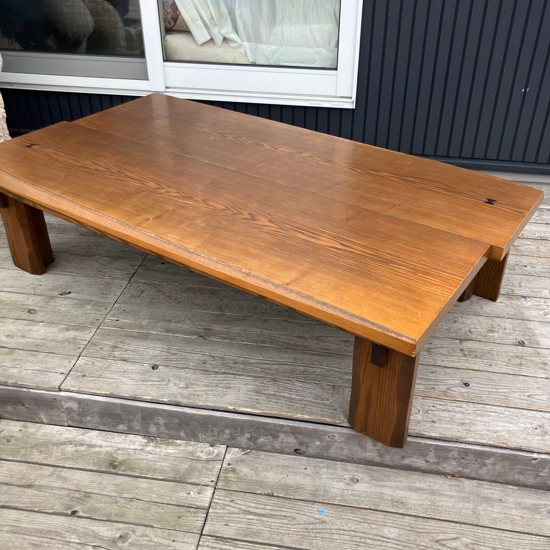 昭和レトロ 一枚板風大型こたつ 木製折りたたみコタツテーブル センターテーブル