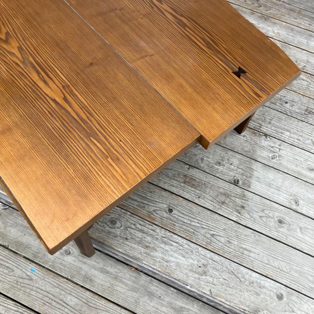昭和レトロ 一枚板風大型こたつ 木製折りたたみコタツテーブル センターテーブル