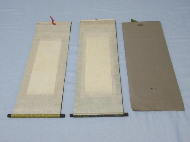 極美品 大正9年頃◆日本のお土産 大正時代 木版画 和紙 小さい掛け軸型 3点
