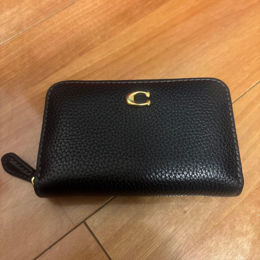 COACH PEBBLED LEATHER 小銭入れ カードケース BK