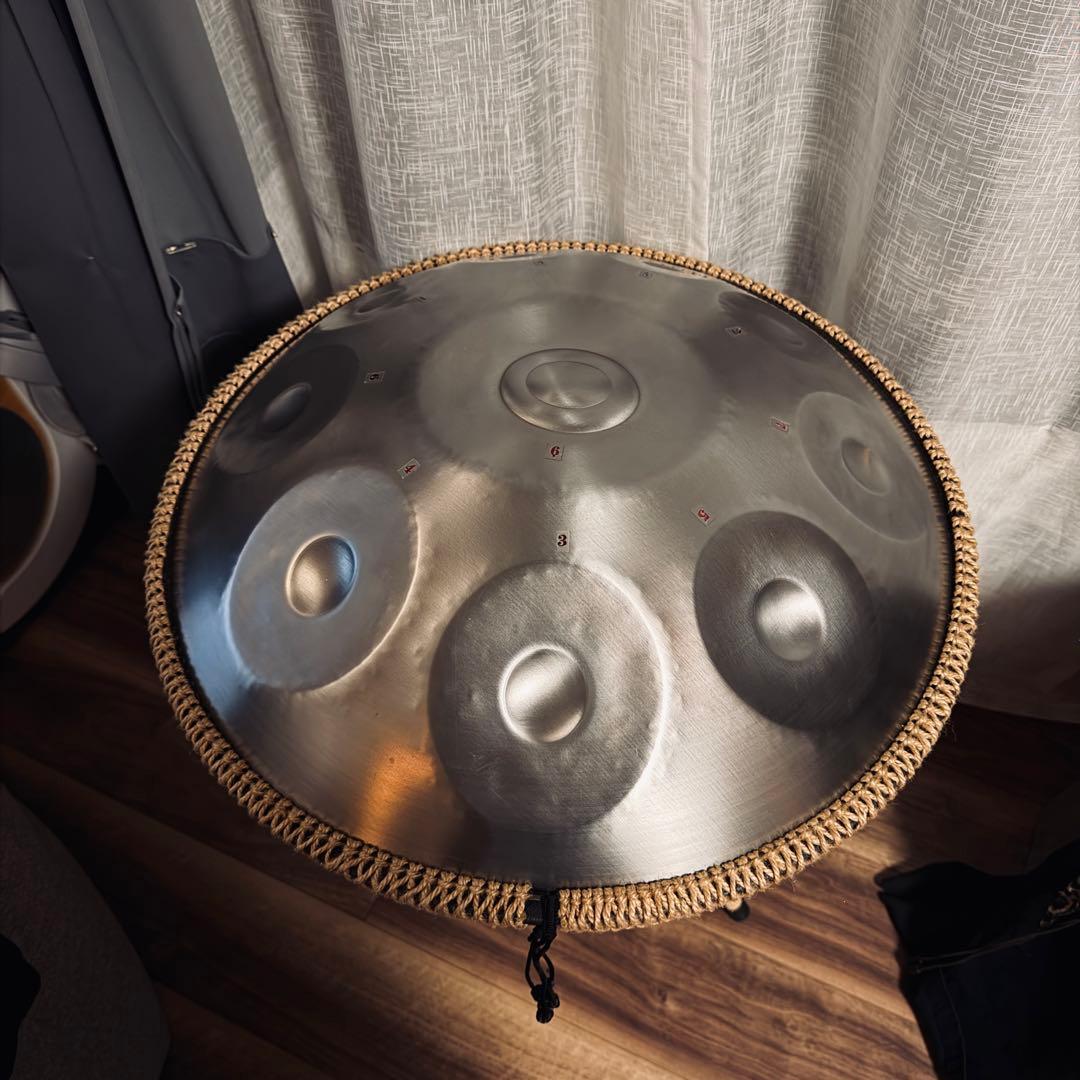 ハンドパン 10音 Dマイナー 約56cm ステンレス製 ケース・スタンド付