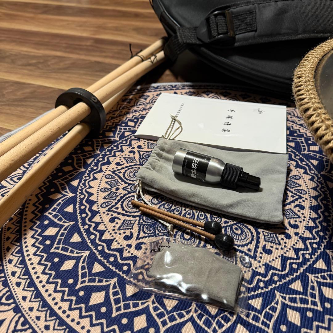 ハンドパン 10音 Dマイナー 約56cm ステンレス製 ケース・スタンド付