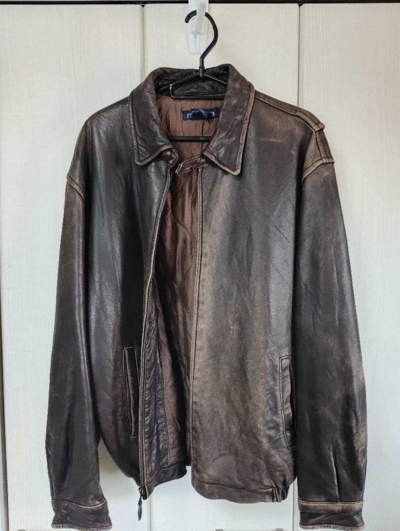 ノーティカ　ダークブラウン レザージャケット