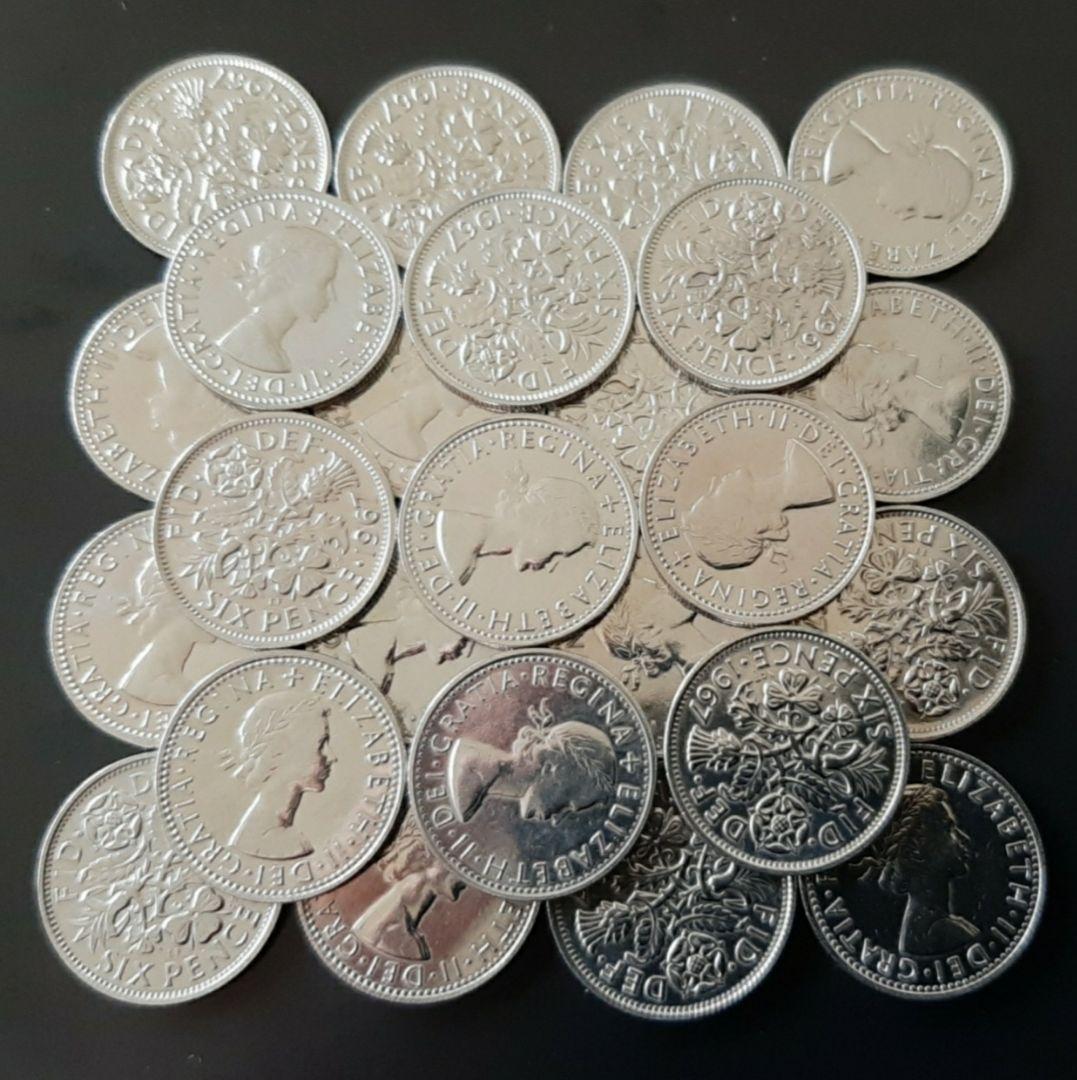 英国幸せのシックスペンス イギリス 40枚セットラッキー6ペンス ブリティッシュ