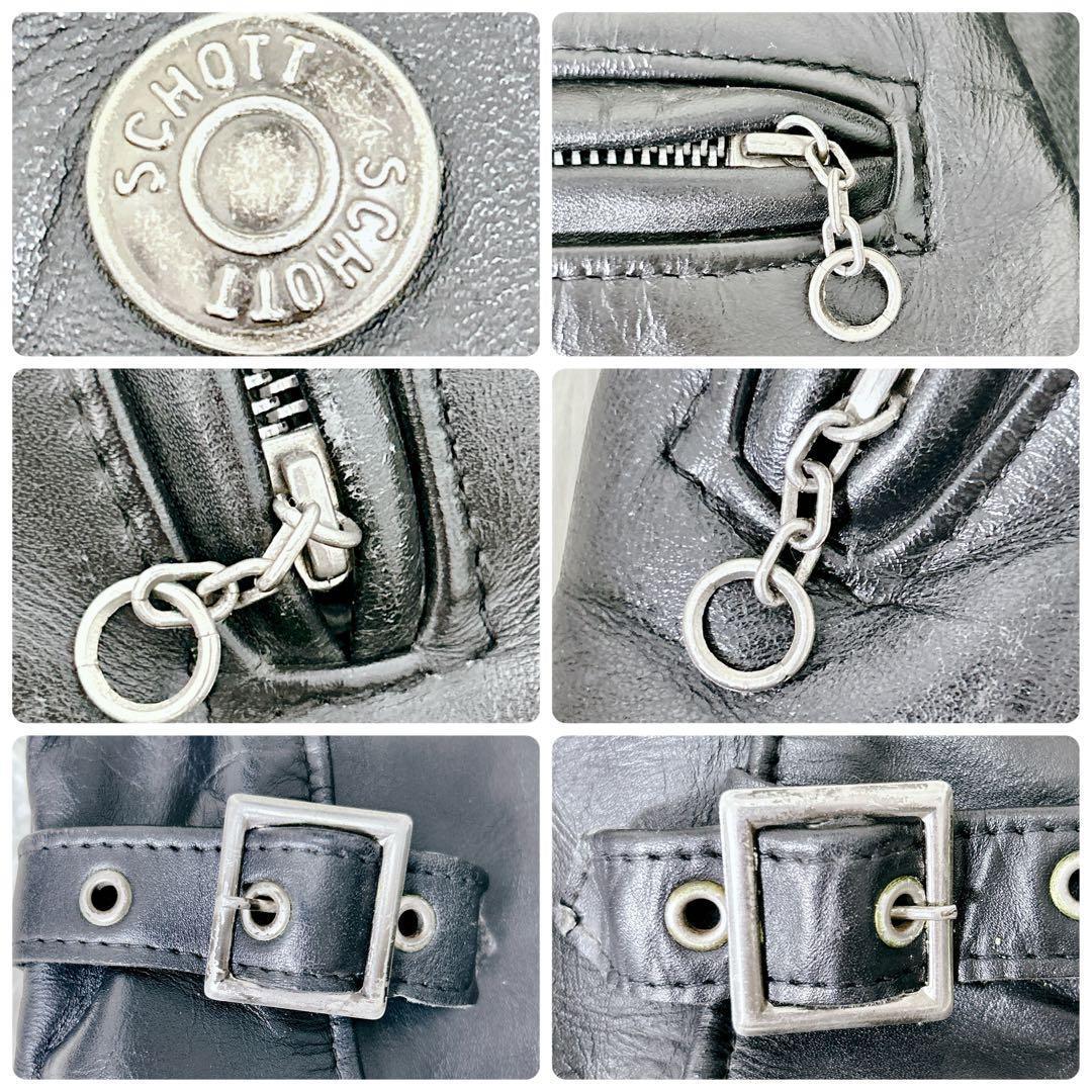 【米国製】Schott 641SP シングルライダース 40 ボアライナー付　L