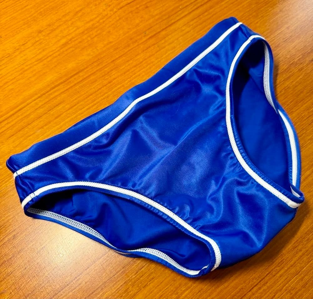 【美品】asics 初期スプラッシャーS 超光沢 ロイヤルブルー　SS　競パン