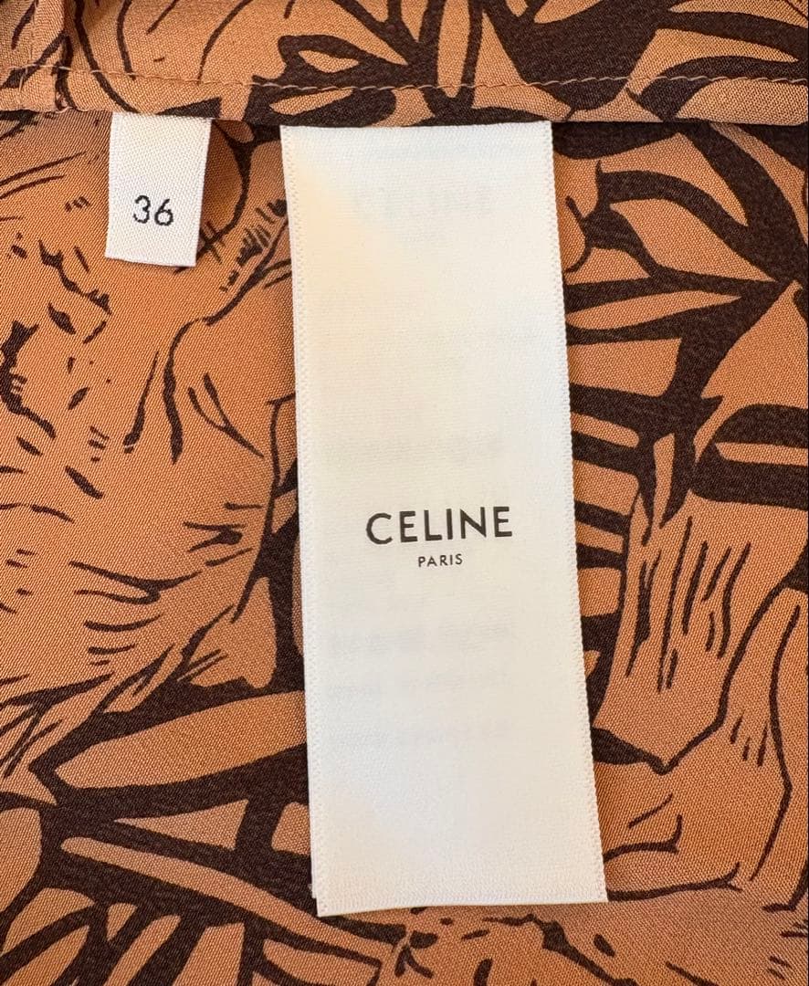 セリーヌ　シルクフレアースカート　36