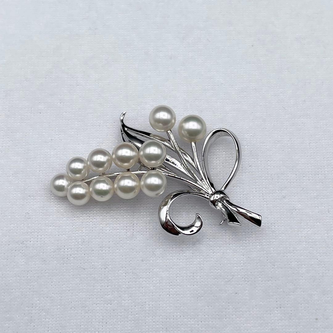 ミキモト アコヤ真珠 パール ブローチ 5.5mm-7.0 mm SILVER