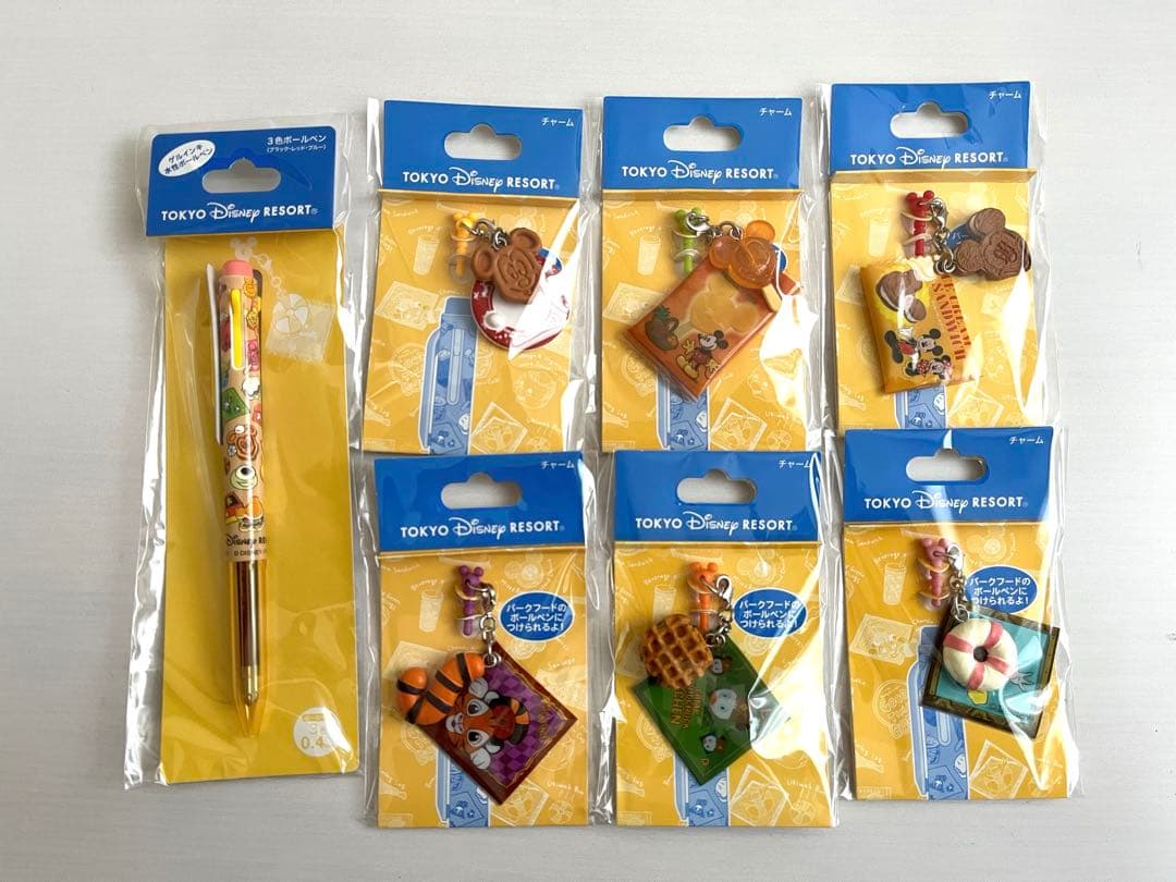 ディズニーリゾート　3色　ボールペン　チャーム　パークフード