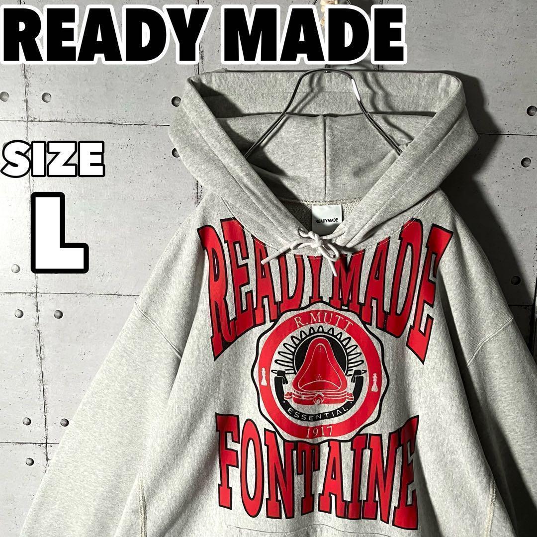 【入手困難】READY MADE レディメイド☆カレッジロゴスウェットパーカーL