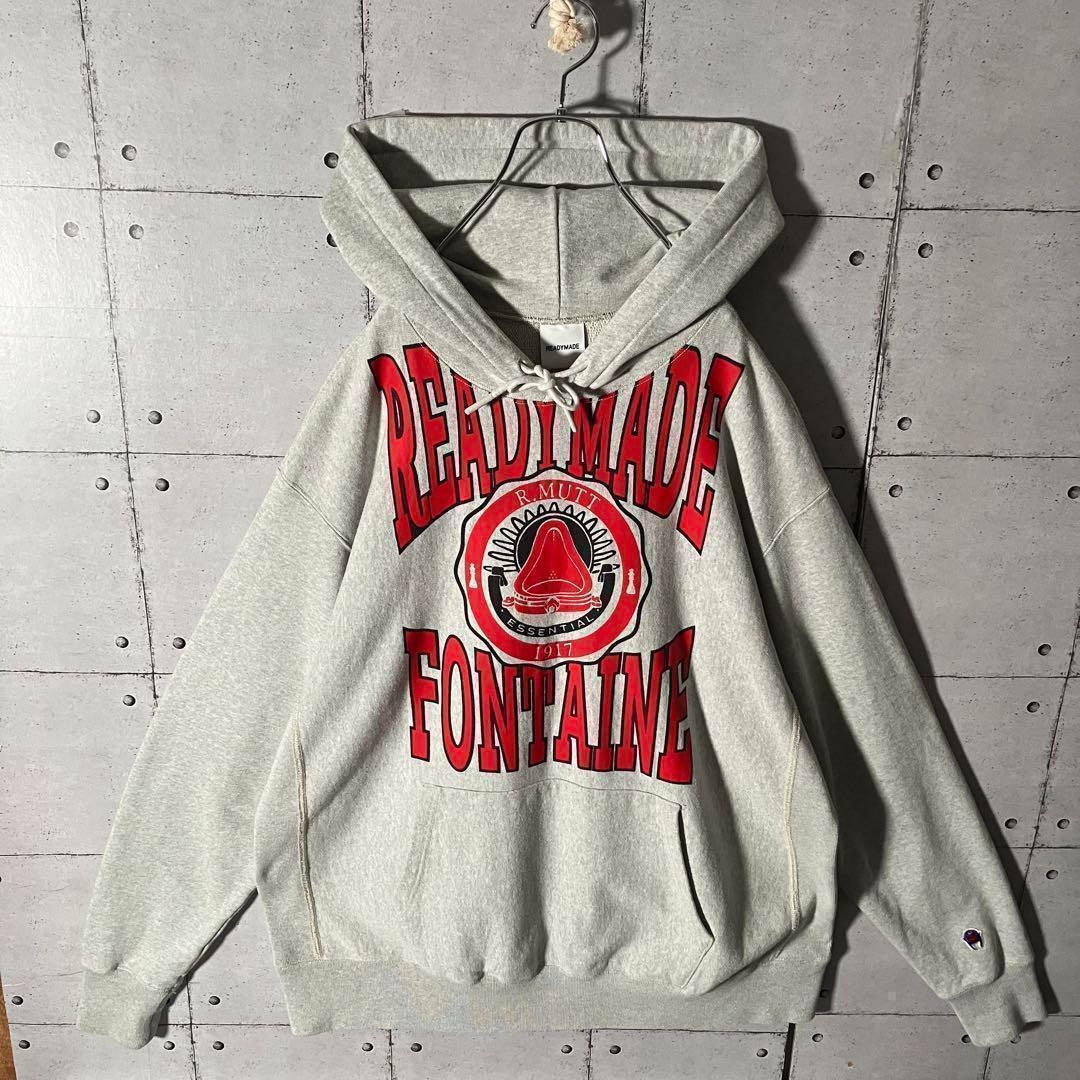 【入手困難】READY MADE レディメイド☆カレッジロゴスウェットパーカーL