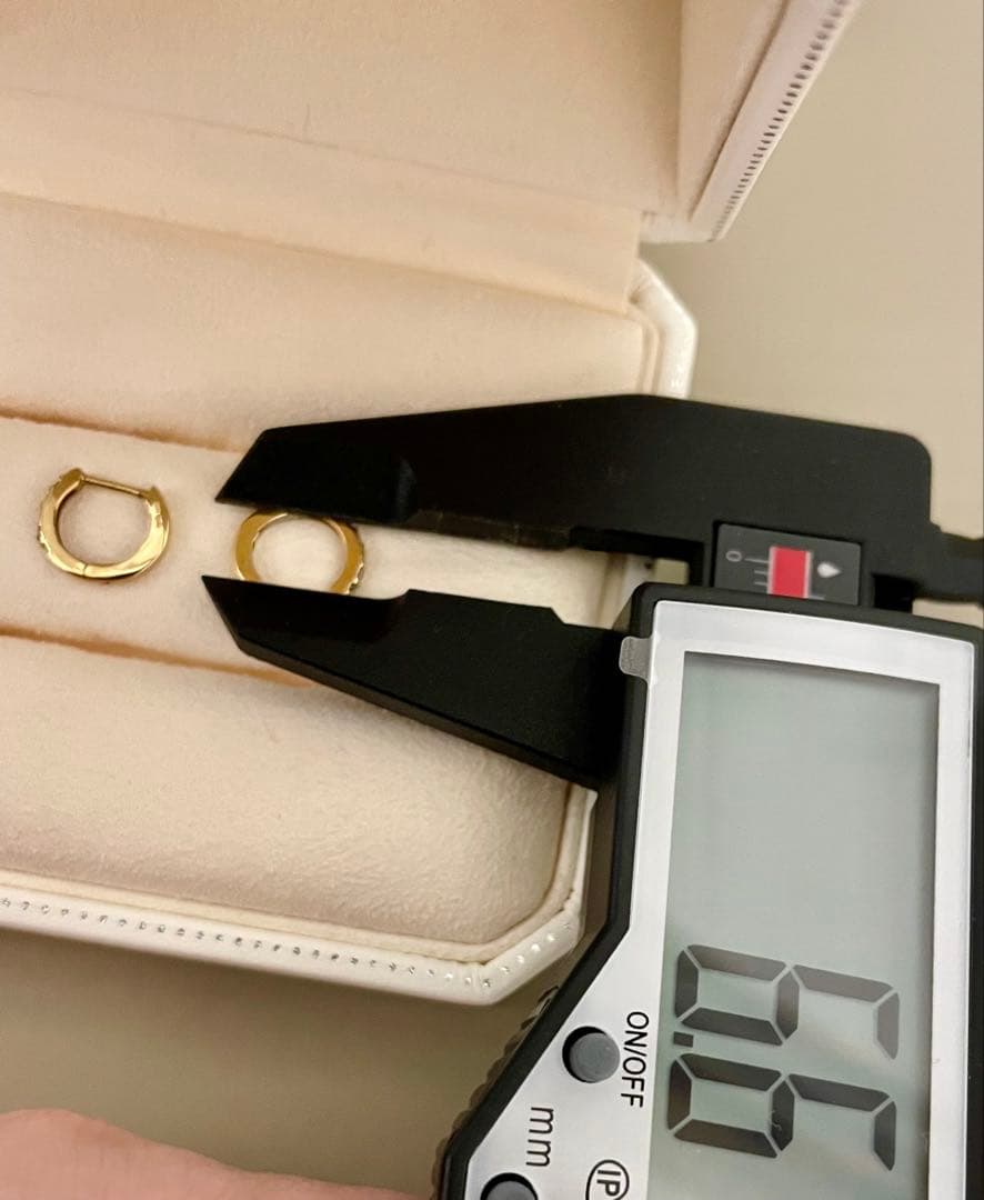 K18 ダイヤモンド フープピアス YG