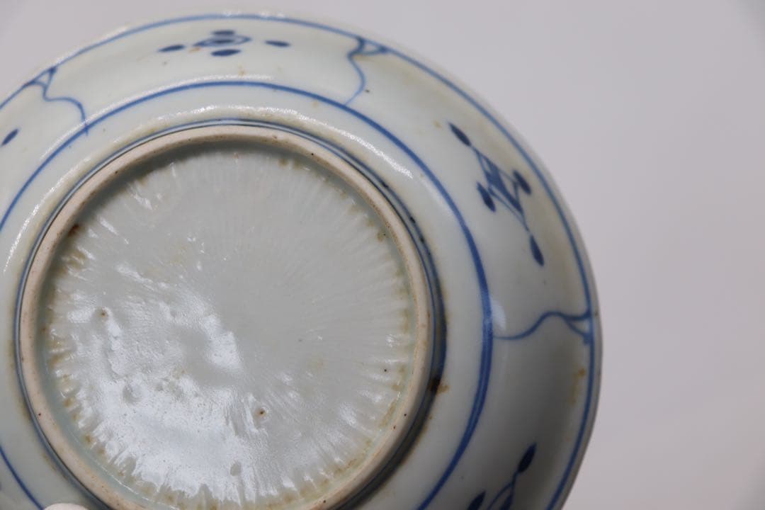 中国　明時代　染付小皿2点　芙蓉手　送料込み0605