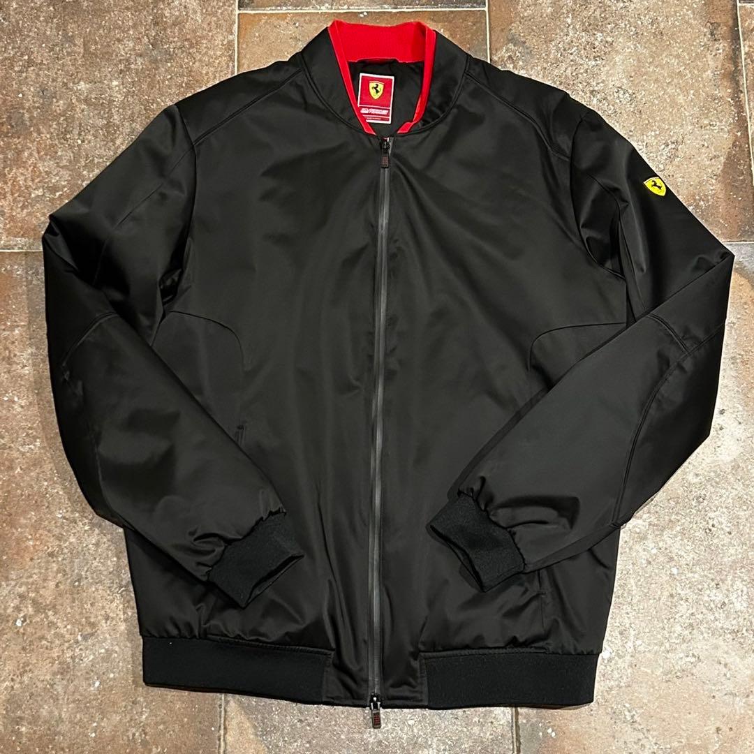 Ferrariフェラーリ フルジップ ボンバージャケットブラック 中綿 XL