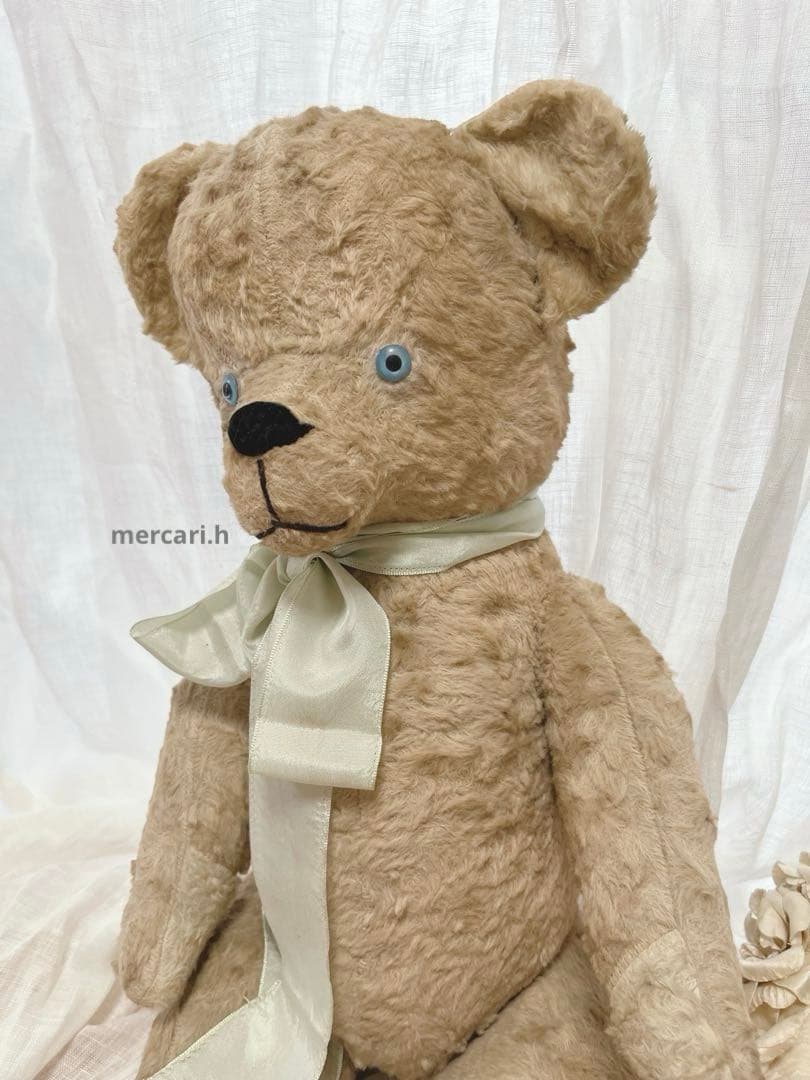 アンティーク　ヴィンテージ　テディベア　ぬいぐるみ　フランス　ブルーアイ