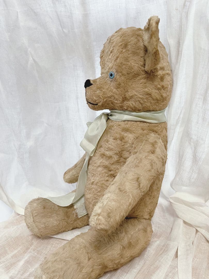 アンティーク　ヴィンテージ　テディベア　ぬいぐるみ　フランス　ブルーアイ